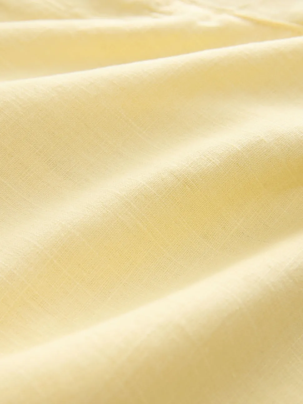 Lemon Yellow Linen Blend Knee Shorts