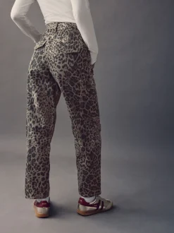 Leopard Ankle Straight Leg Carpenter Jeans