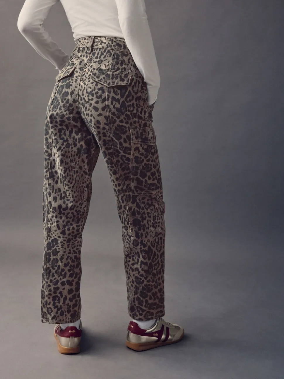 Leopard Ankle Straight Leg Carpenter Jeans