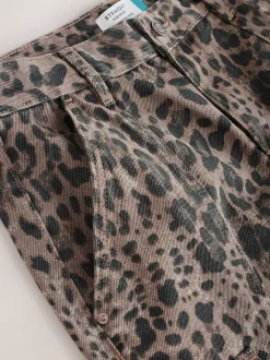 Leopard Ankle Straight Leg Carpenter Jeans