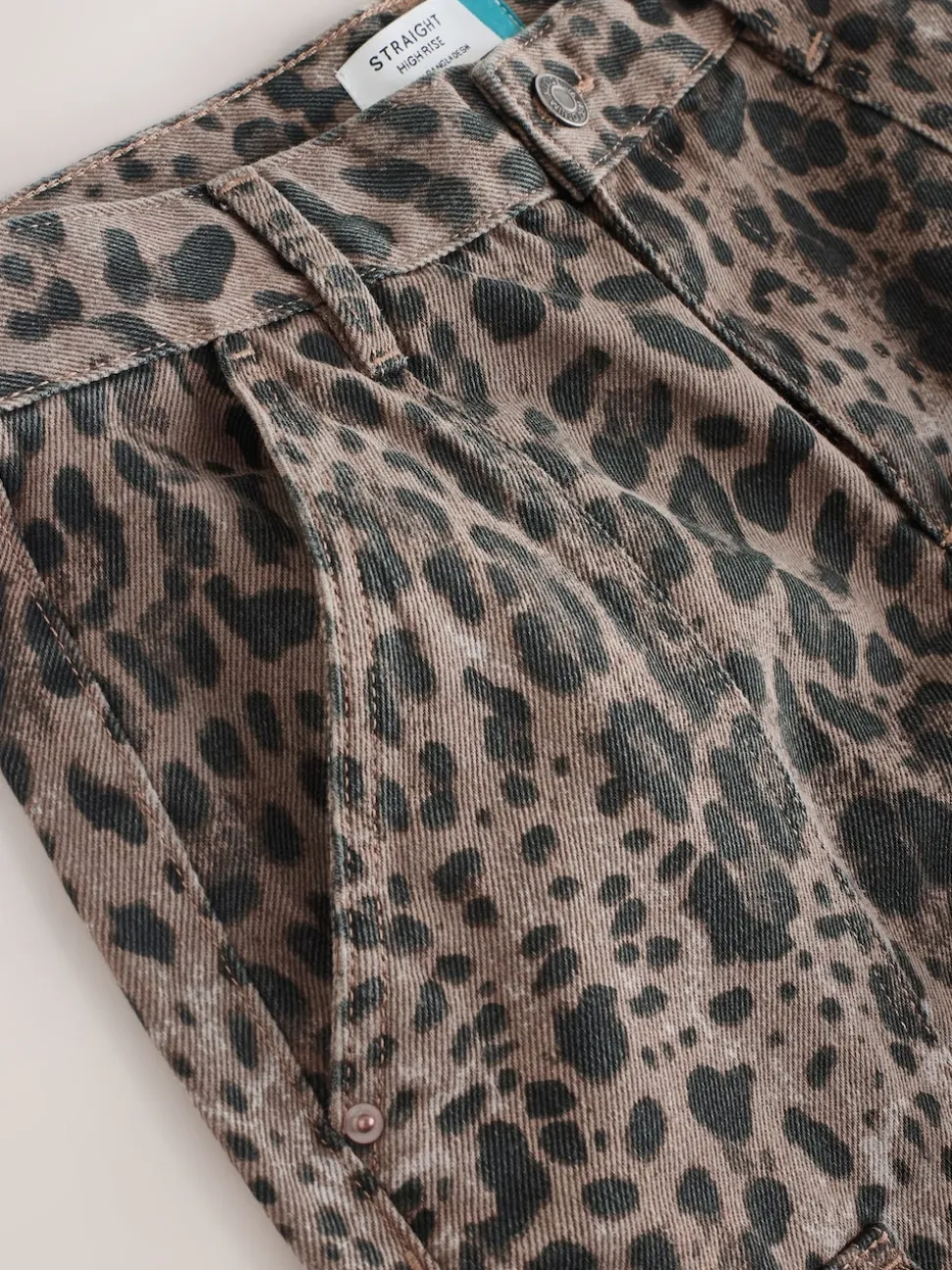 Leopard Ankle Straight Leg Carpenter Jeans