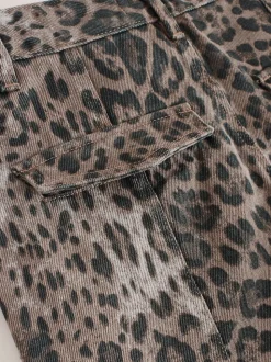 Leopard Ankle Straight Leg Carpenter Jeans