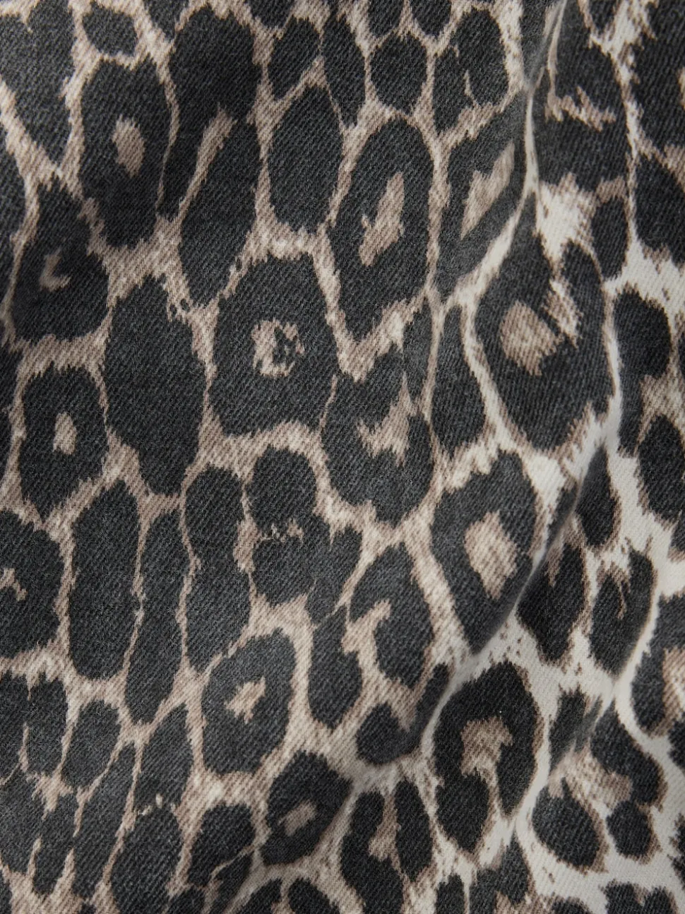 Leopard Print Cotton Wide Leg Jeans