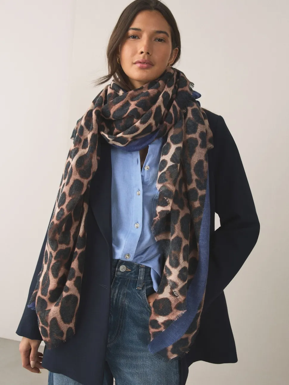 Leopard Print Lightweight Scarf