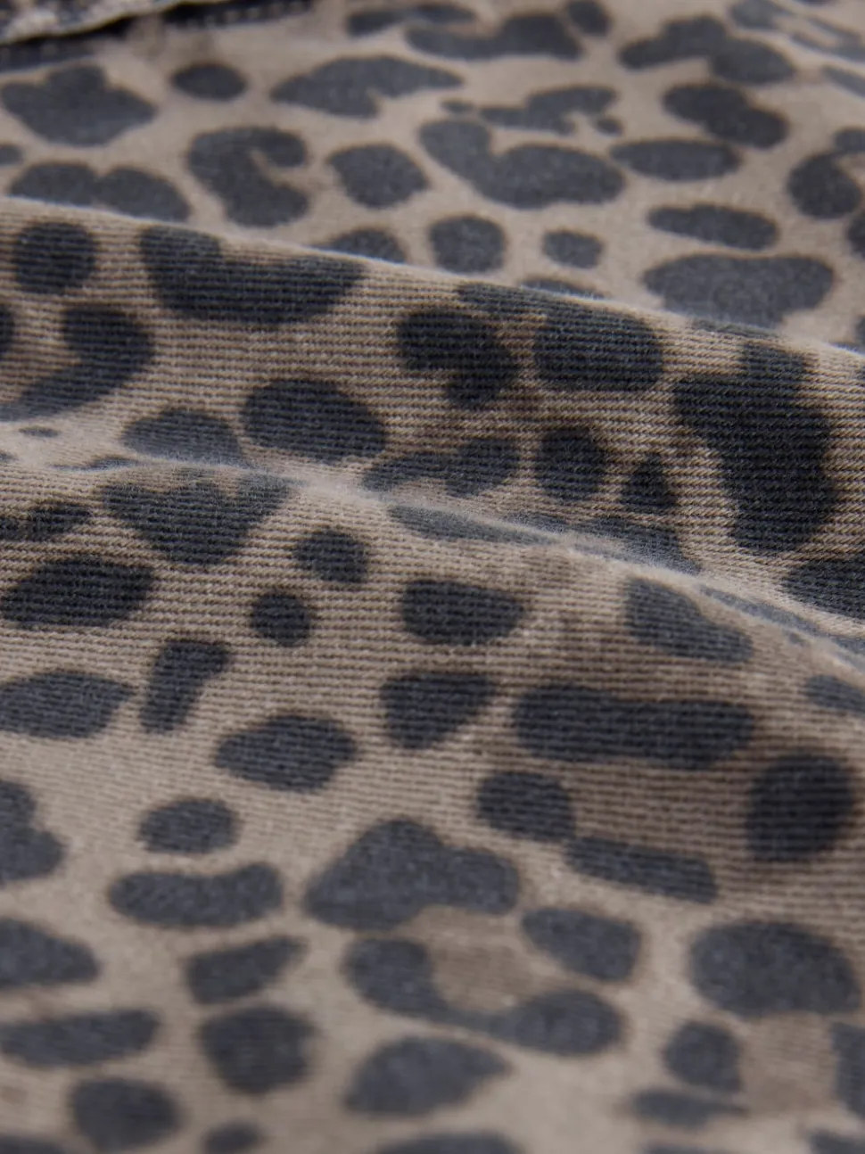 Leopard Print Oversize Denim Shirt