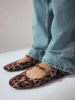 Leopard Print Standard/Wide Fit Round Toe Mary Jane Shoes