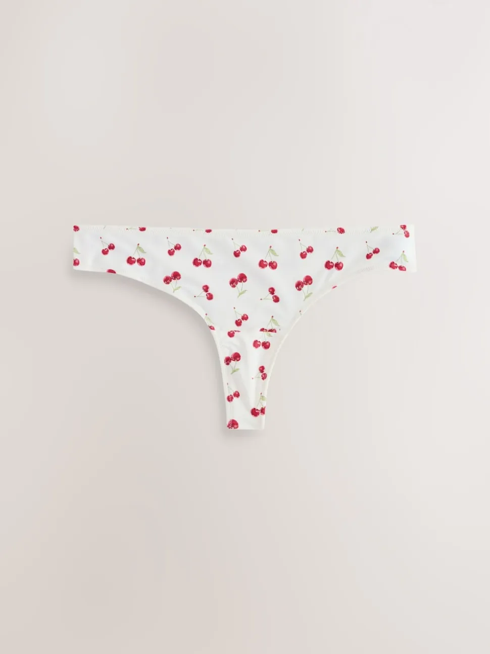Leopard/Cherry Print Thong Microfibre Knickers 5 Pack