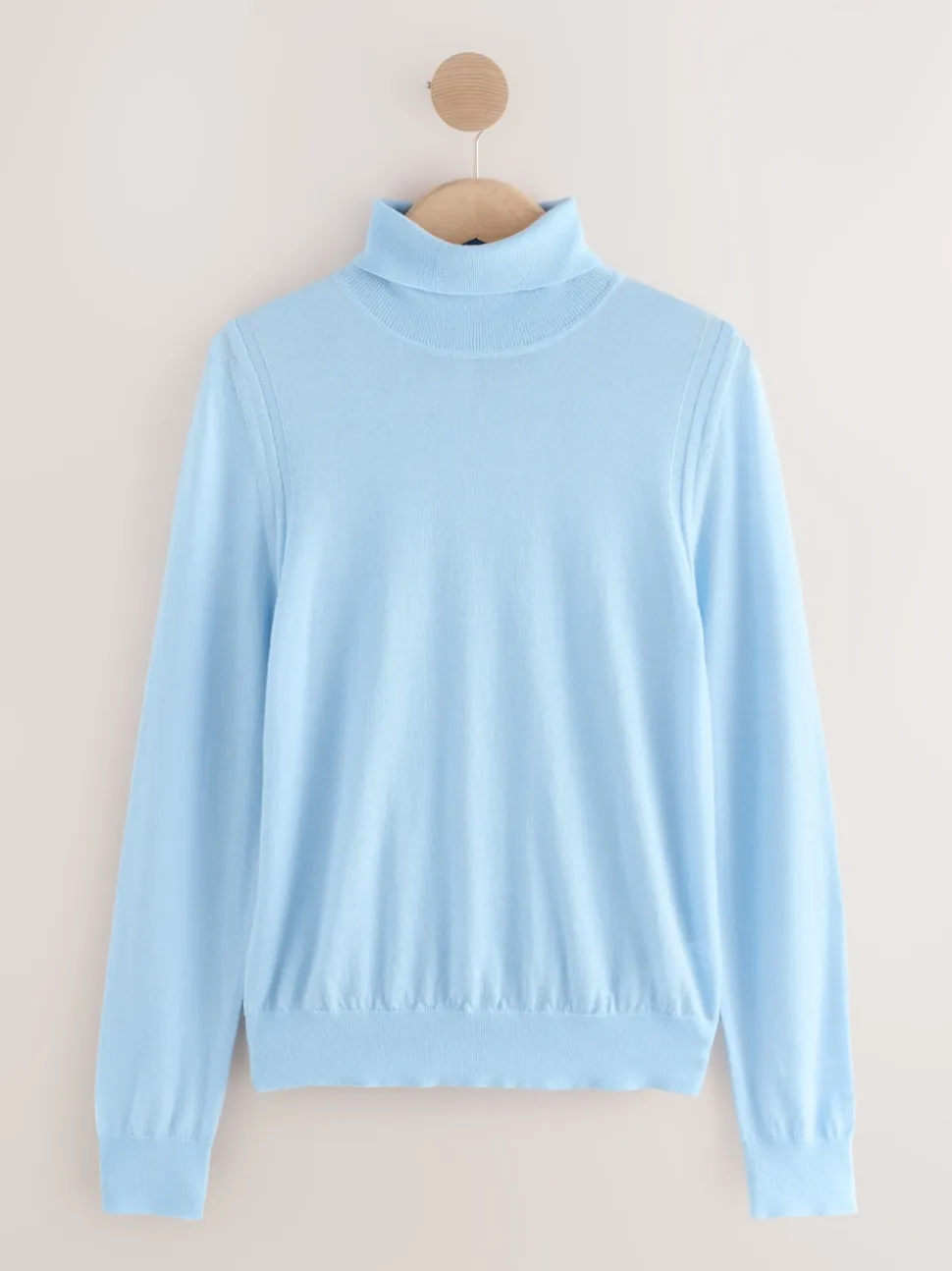 Light Blue 100% Merino Wool N.Premium Roll Neck Jumper