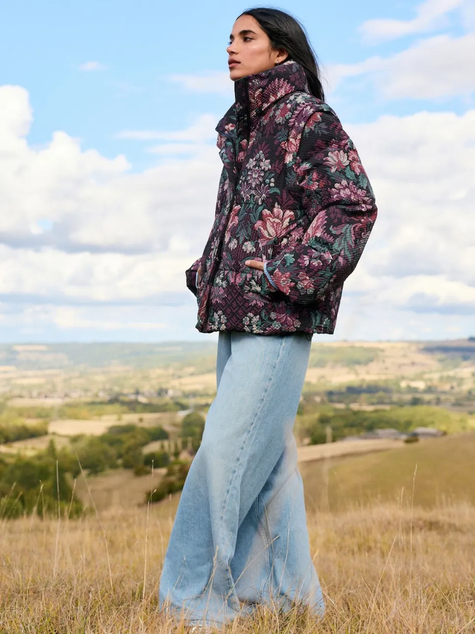 Light Blue Belted Wide Leg Jeans