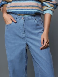 Light Blue Cord Wide Leg Trousers