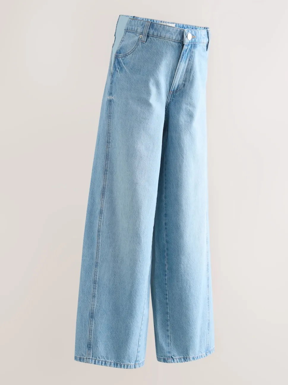 Light Blue Maternity Wide Leg 100% Cotton Jeans