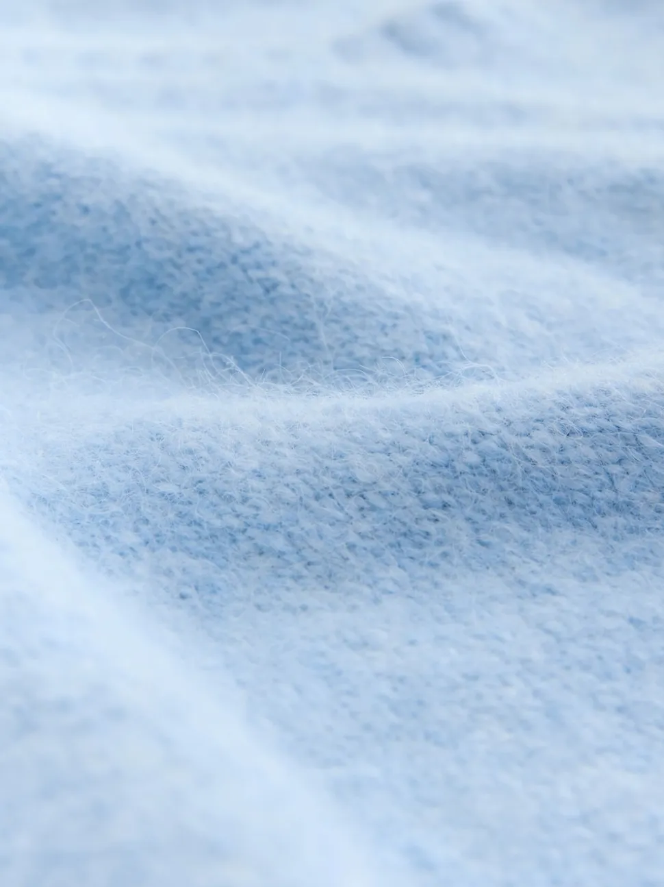 Light Blue Scoop Neck Jumper With Wool