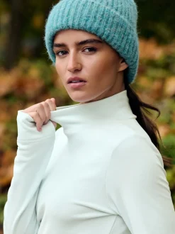 Light Blue Thermal Soft Touch Long Sleeve High Neck Top