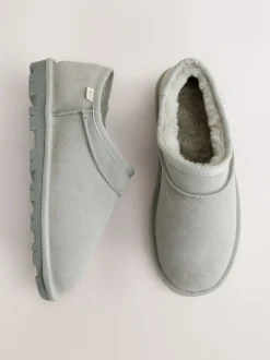 Light Grey Suede Shoot Slippers