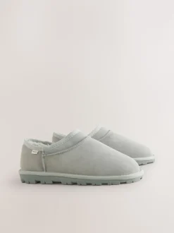 Light Grey Suede Shoot Slippers