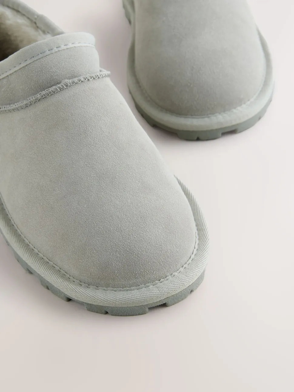 Light Grey Suede Shoot Slippers