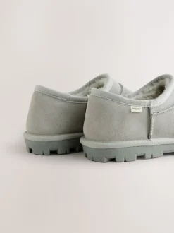 Light Grey Suede Shoot Slippers