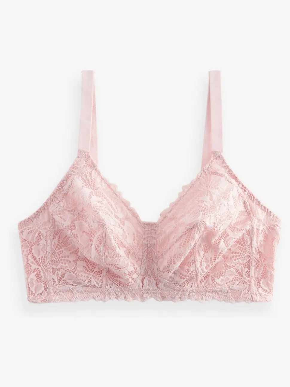 Light Pink B-H Total Support Non Pad Non Wire Full Cup Lace Ultimate Comfort Bra