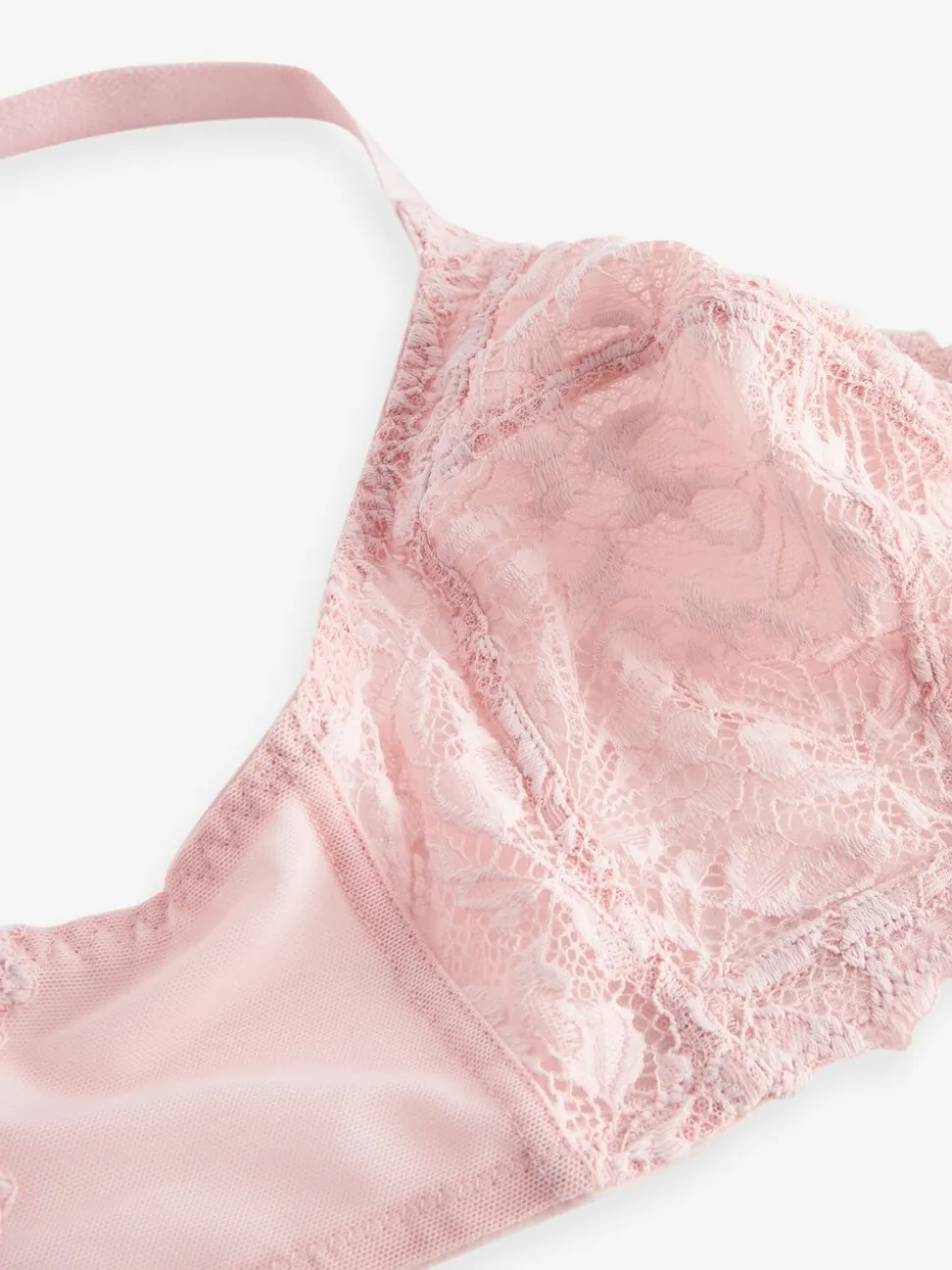 Light Pink B-H Total Support Non Pad Non Wire Full Cup Lace Ultimate Comfort Bra