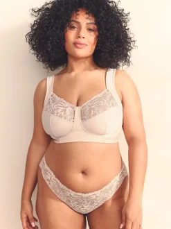 Light Pink F-K Ultimate Comfort Cup Padded Strap Non Pad Non Wired Bra with Side Support