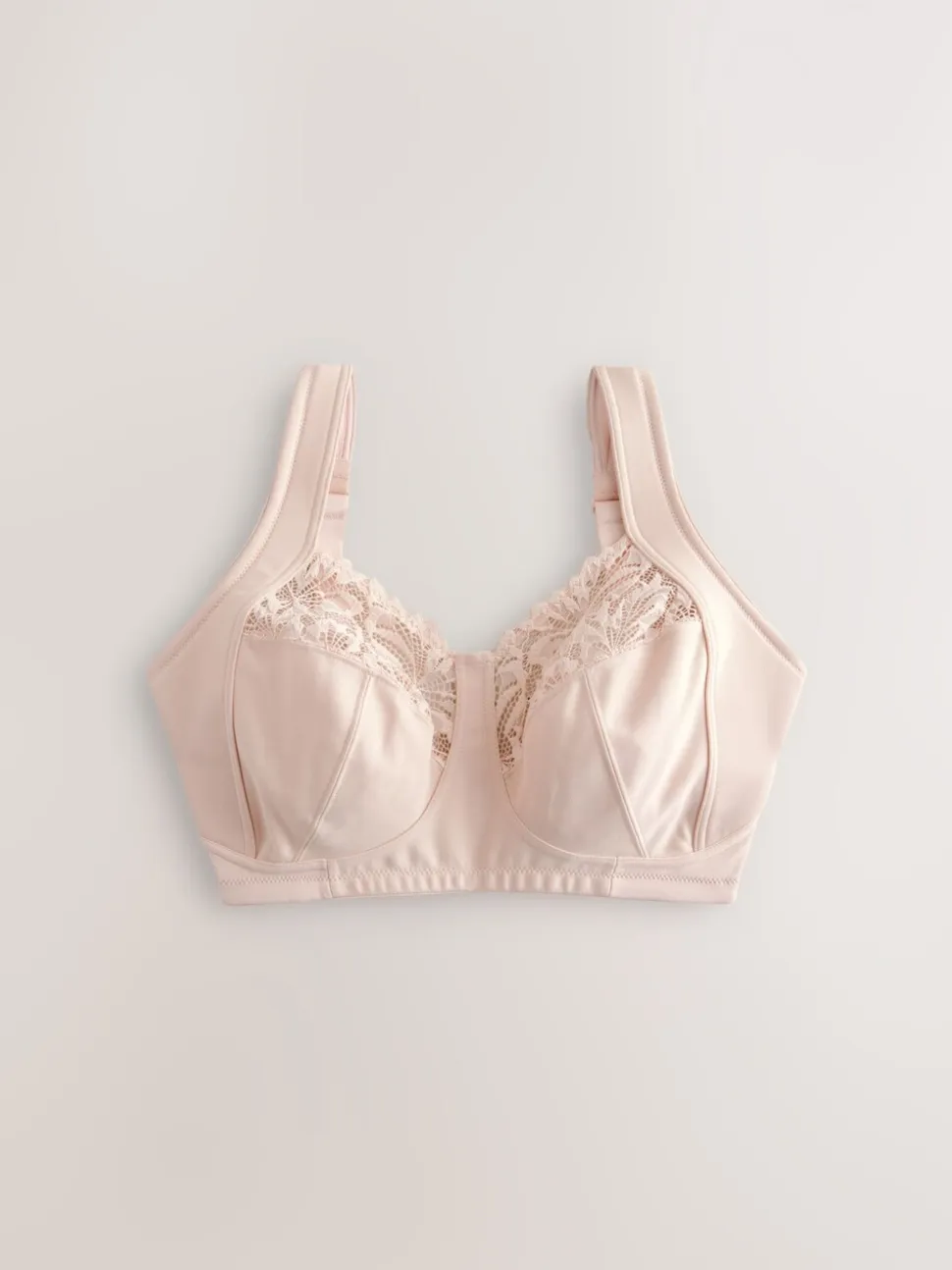 Light Pink F-K Ultimate Comfort Cup Padded Strap Non Pad Non Wired Bra with Side Support
