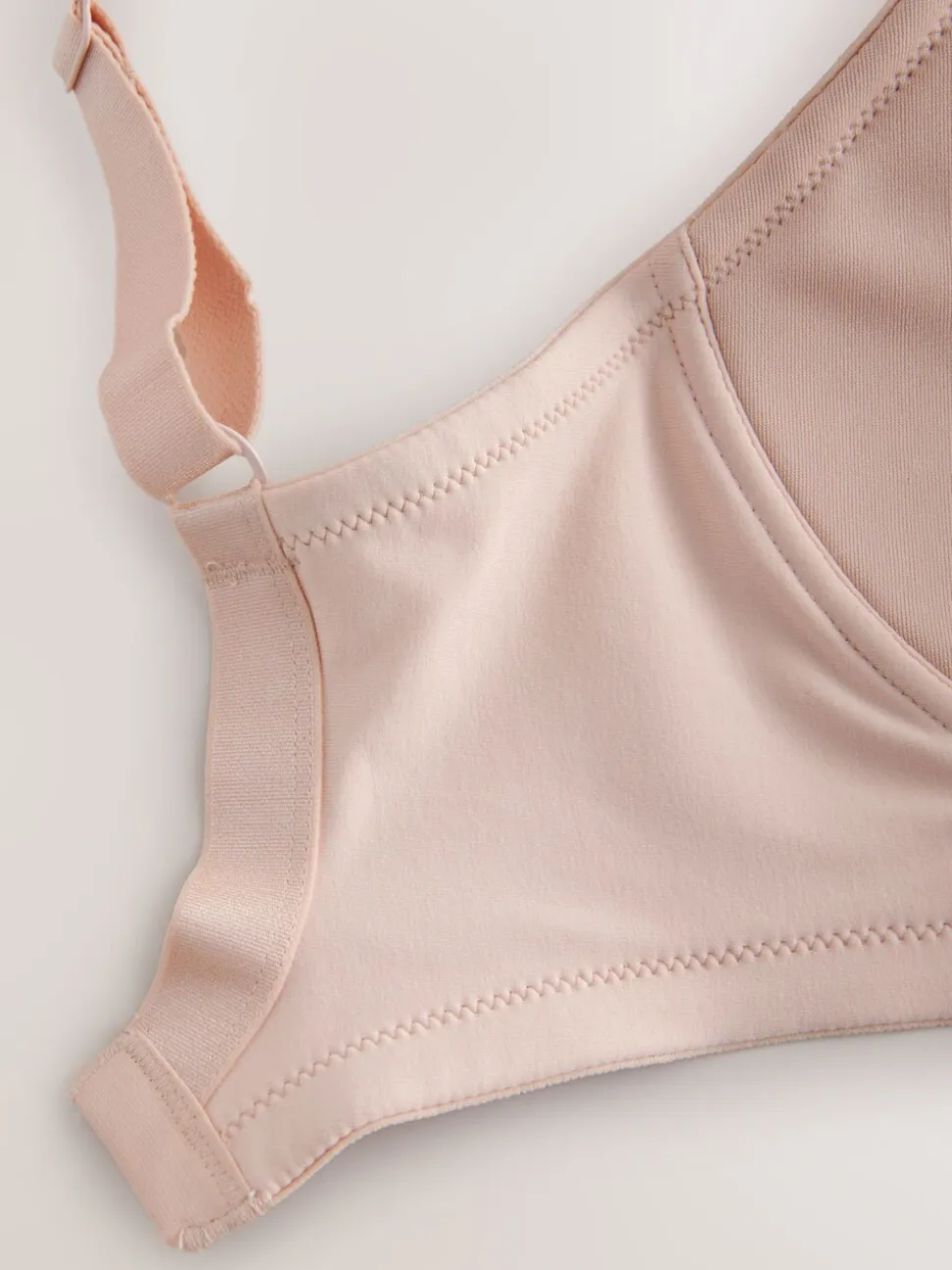 Light Pink F-K Ultimate Comfort Cup Padded Strap Non Pad Non Wired Bra with Side Support
