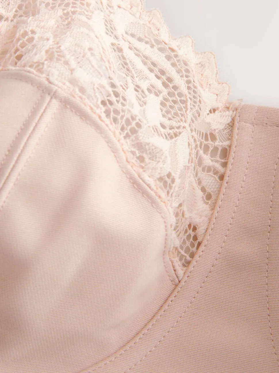 Light Pink F-K Ultimate Comfort Cup Padded Strap Non Pad Non Wired Bra with Side Support
