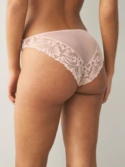 Light Pink High Leg Ultimate Comfort Lace Knickers 2 Pack