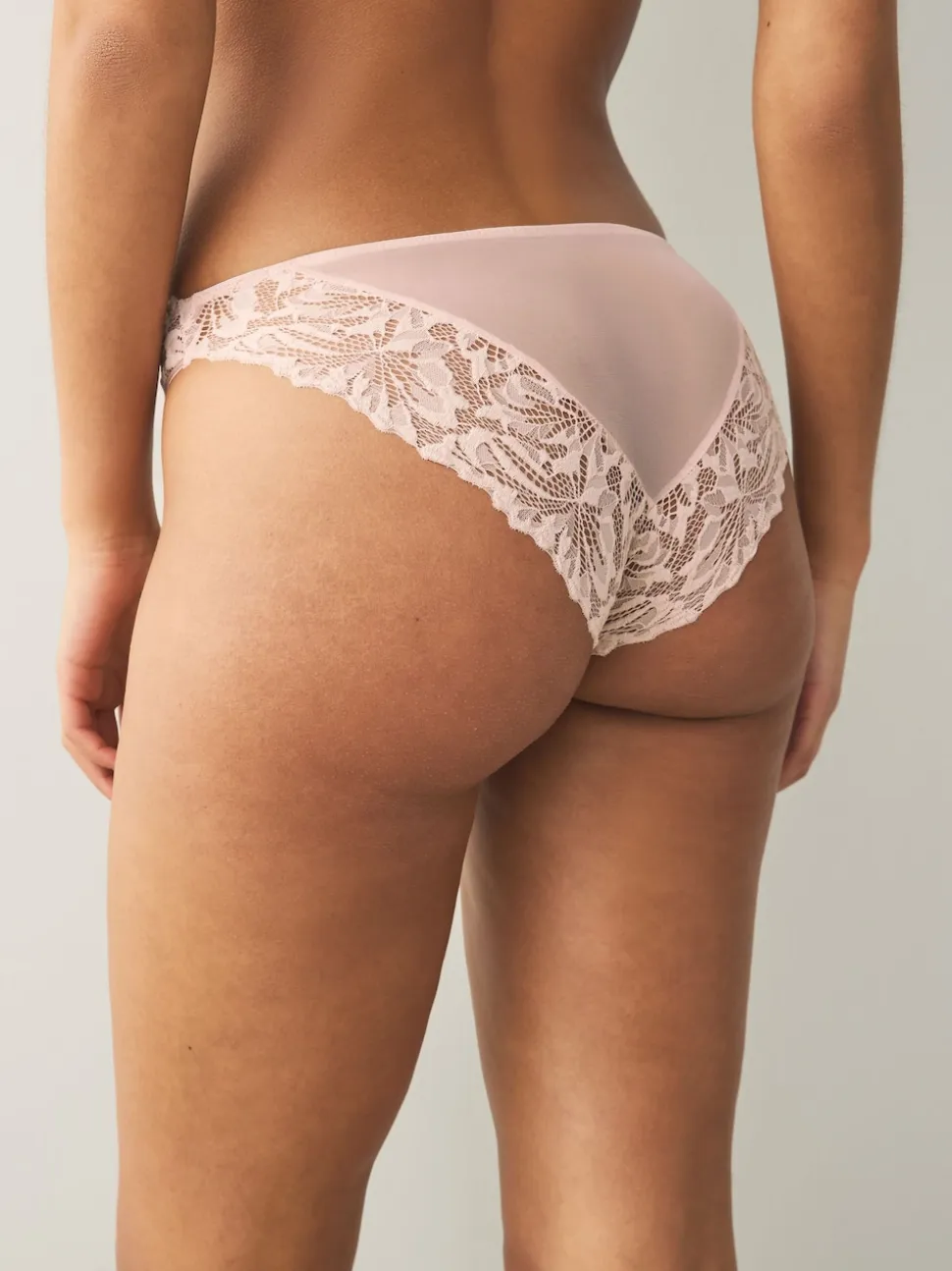 Light Pink High Leg Ultimate Comfort Lace Knickers 2 Pack
