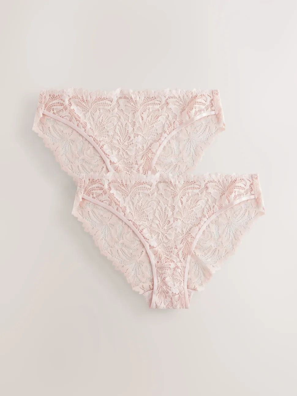 Light Pink High Leg Ultimate Comfort Lace Knickers 2 Pack