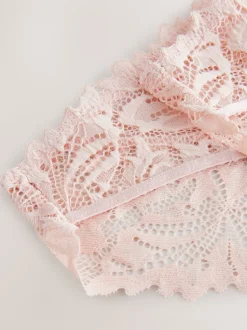 Light Pink High Leg Ultimate Comfort Lace Knickers 2 Pack
