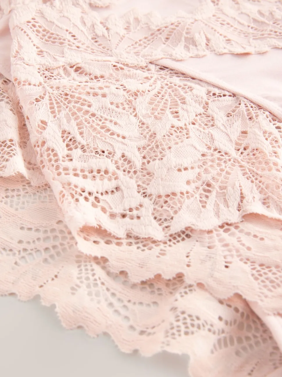 Light Pink High Waist High Leg Ultimate Comfort Lace Knickers 2 Pack