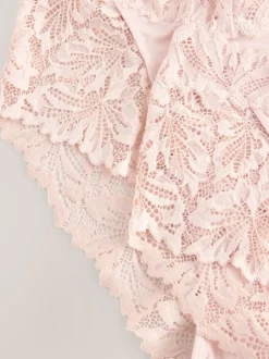 Light Pink High Waist High Leg Ultimate Comfort Lace Knickers 2 Pack