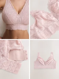 Light Pink Non Pad Non Wire Total Support Lace Bra