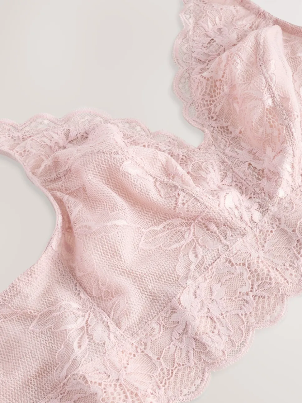 Light Pink Non Pad Non Wire Total Support Lace Bra