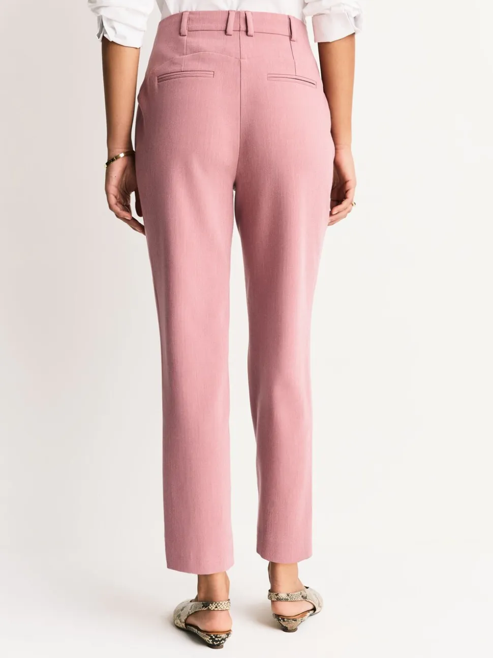 Light Pink Sculpting Tailored Slim Trousers