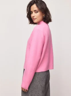 Light Pink Supersoft High Neck Seam Detail Jumper