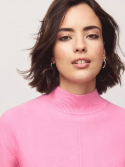 Light Pink Supersoft High Neck Seam Detail Jumper