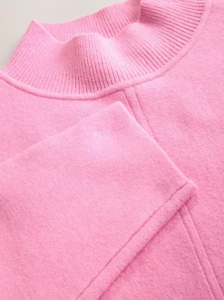 Light Pink Supersoft High Neck Seam Detail Jumper