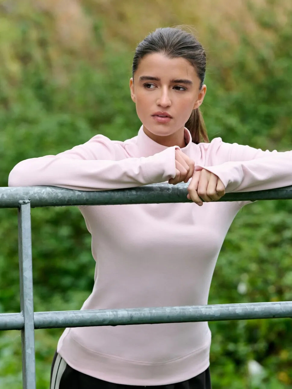Light Pink Thermal Soft Touch Long Sleeve High Neck Top