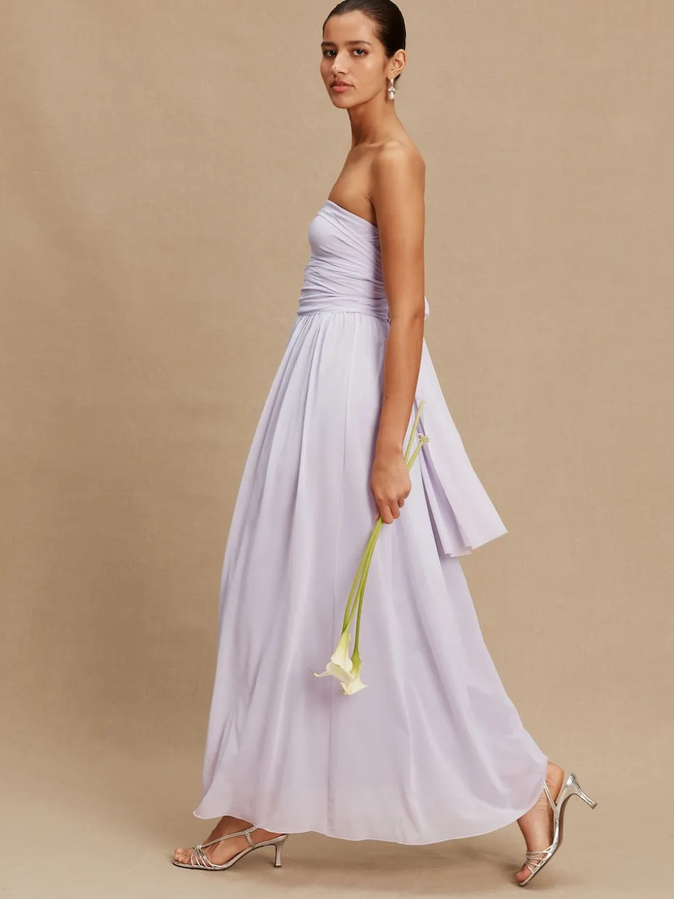 Lilac Purple Mesh Multiway Wedding Guest Bridesmaid Maxi Dress