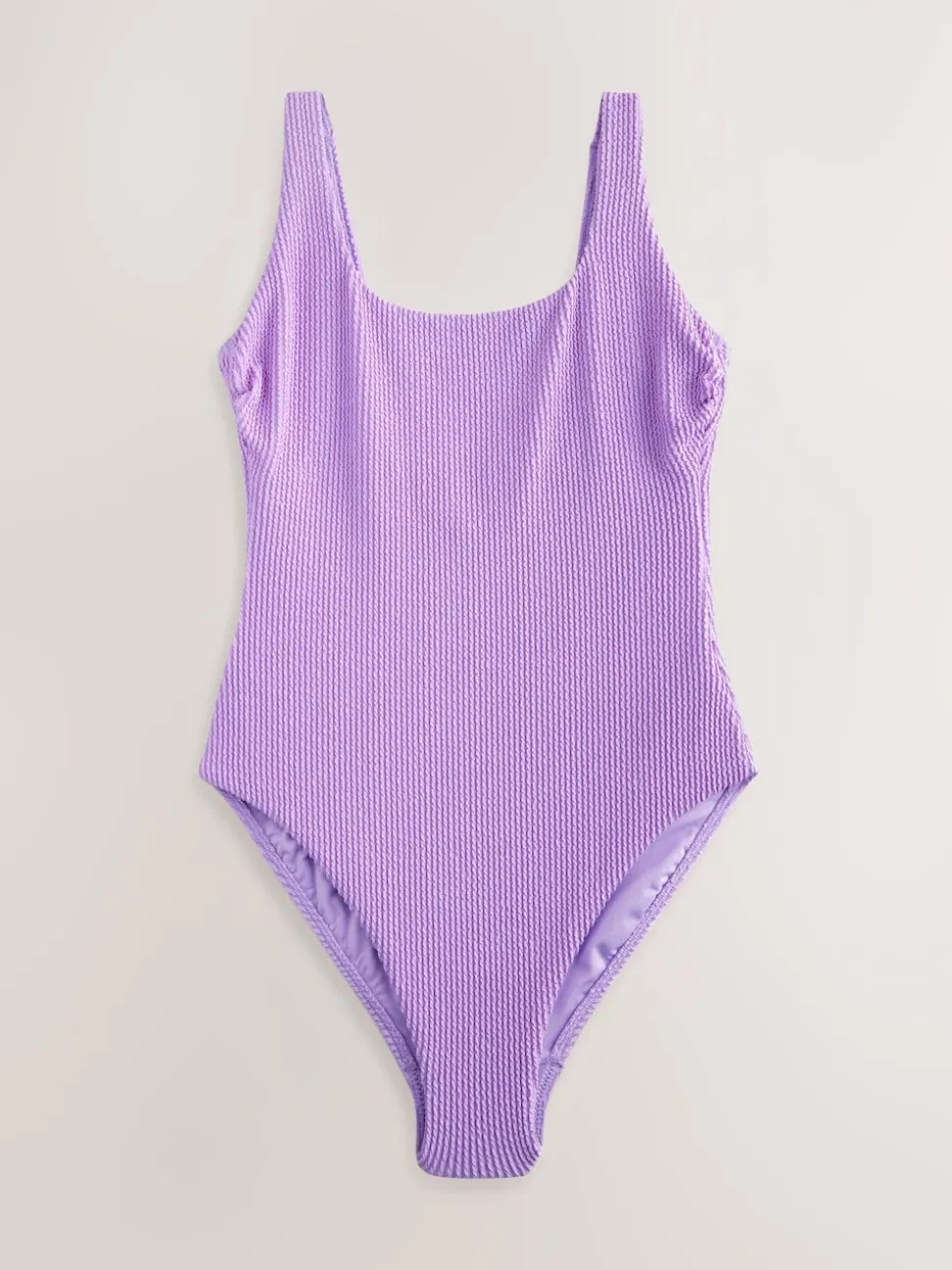 Lilac Purple Scoop Neck Tummy Control Swimsuit