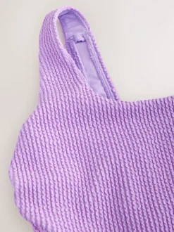 Lilac Purple Scoop Neck Tummy Control Swimsuit