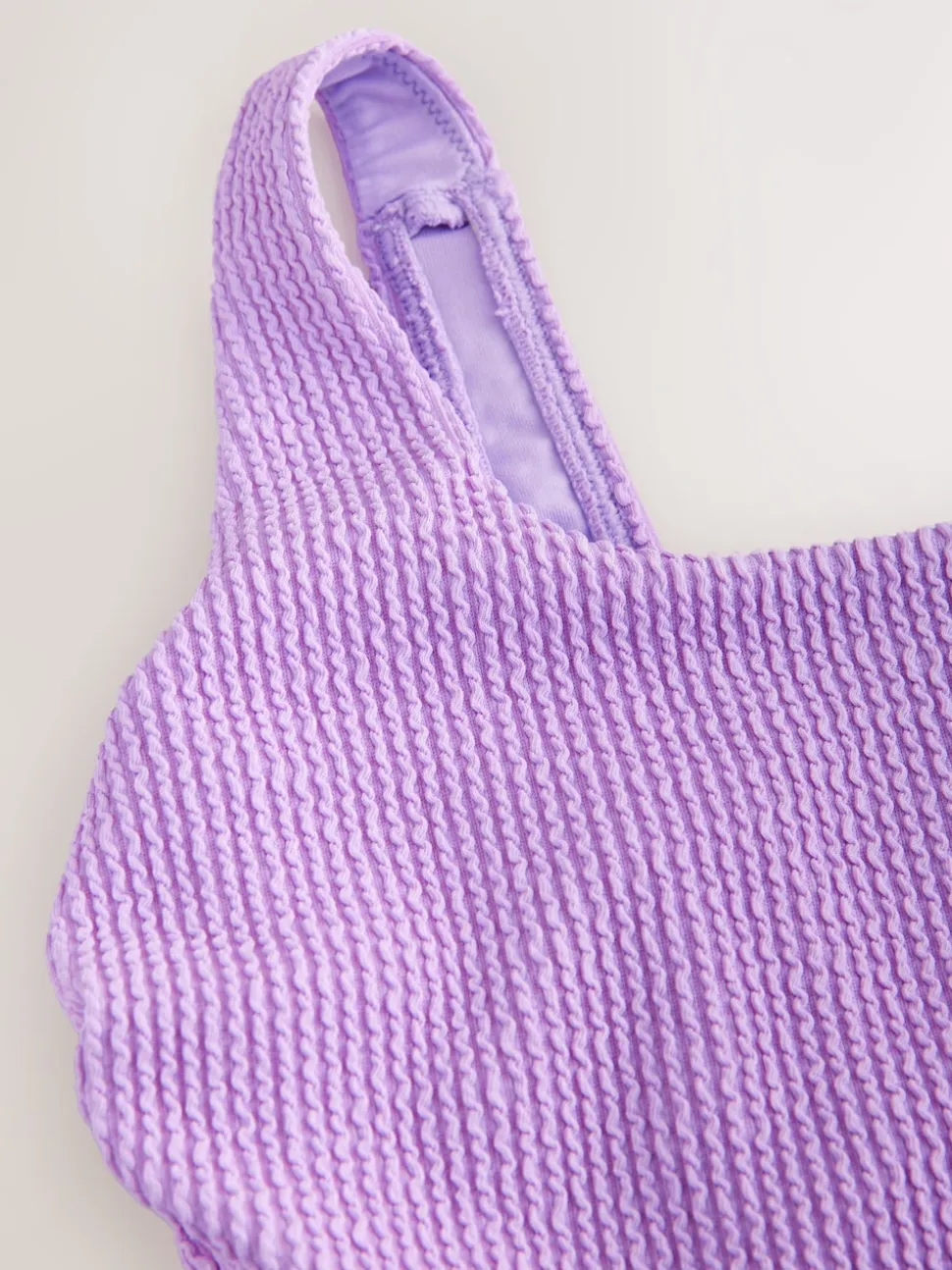 Lilac Purple Scoop Neck Tummy Control Swimsuit