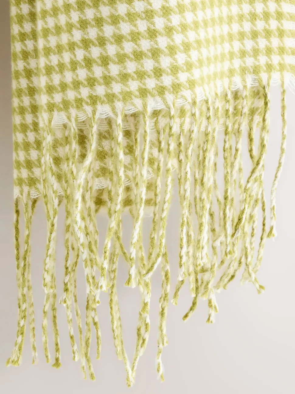 Lime Green Houndstooth Midweight Scarf