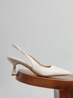 Linzi Beige Presley Stiletto Pointed Court Heels