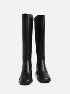 Linzi Black Brandy Block Heel High Leg Boots
