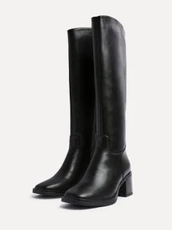 Linzi Black Brandy Block Heel High Leg Boots