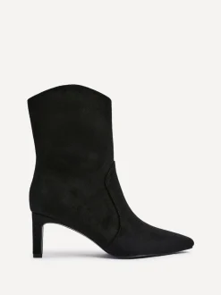 Linzi Black Calabasas Block Heel Ankle Boots