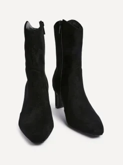 Linzi Black Calabasas Block Heel Ankle Boots
